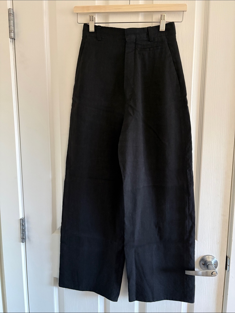 Jacquemus Black Virgin Wool High-Rise Wide-Leg Trousers